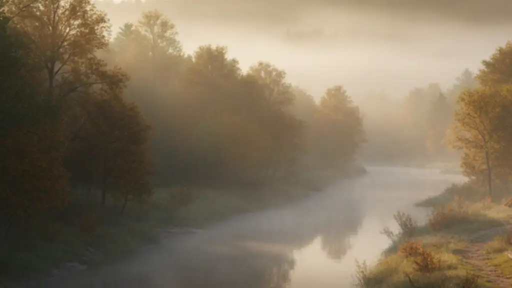 Misty river at dawn in a wilderness setting, illustrating the slow‑burn, faith‑filled frontier atmosphere of the blog “A Fierce Devotion: Slow‑Burn Love, Wilderness Pace, and Faith That Doesn’t Flinch.”